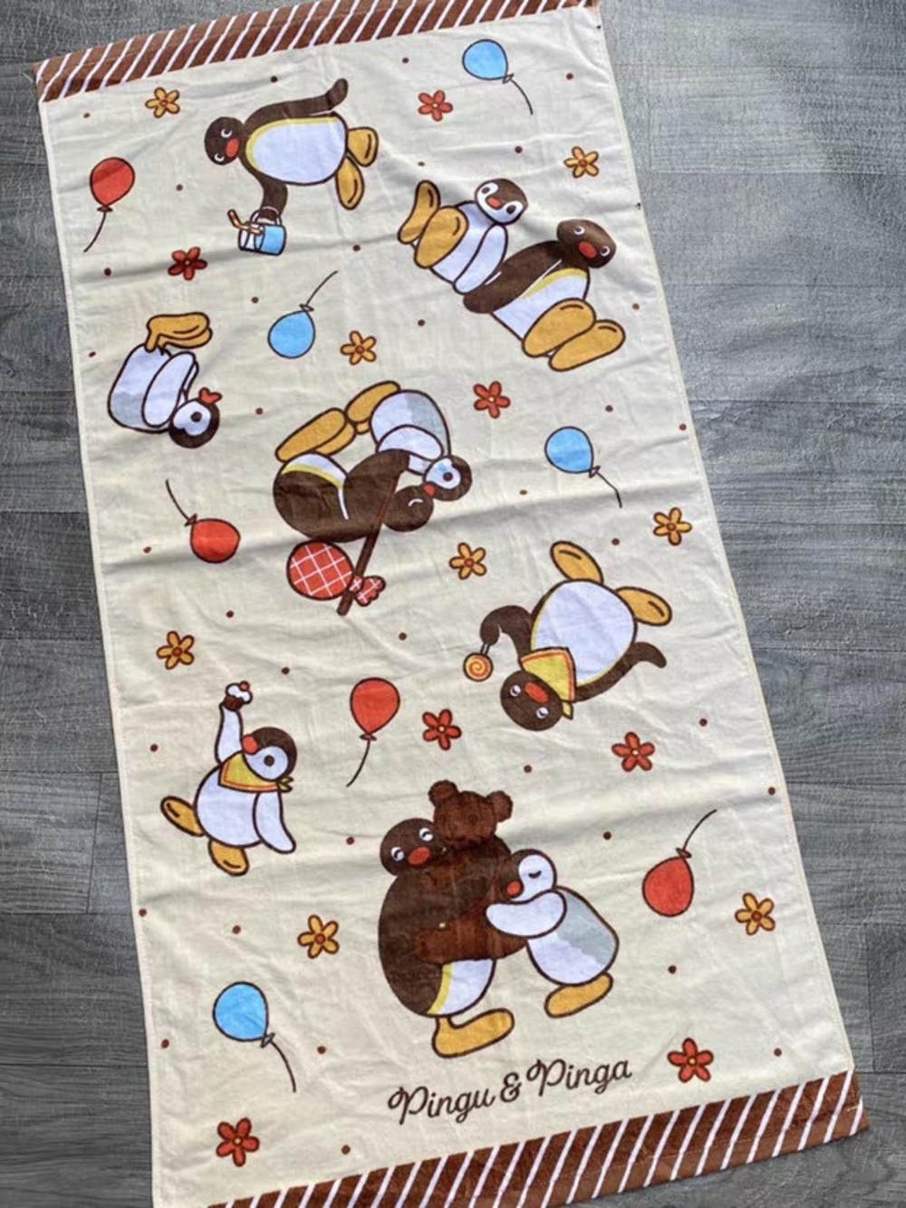 Pingu & Pinga Penguin Print Towel New Without Tag 60x120cm